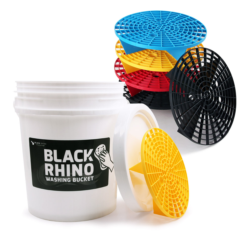 블랙라이노 세차버킷 20리터+뚜껑+그릿가드 세트