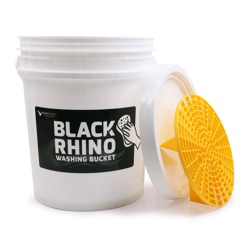 블랙라이노 세차버킷 20리터+뚜껑+그릿가드 세트