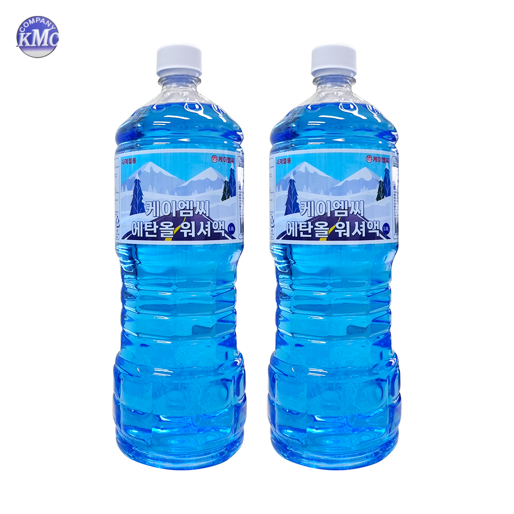 케이엠씨 자동차 사계절 에탄올 워셔액 1.8L, 2개 어는점이 낮은 워셔액