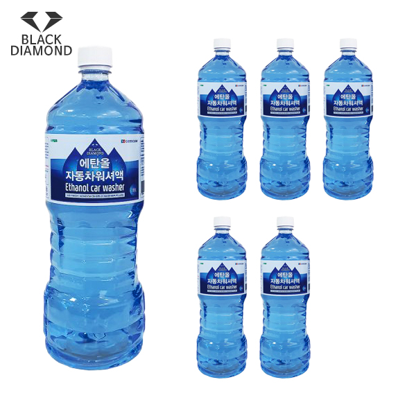 블랙다이아몬드 자동차 사계절 에탄올 워셔액 1.8L, 6개 총10.8L 어는점이 낮은 워셔액