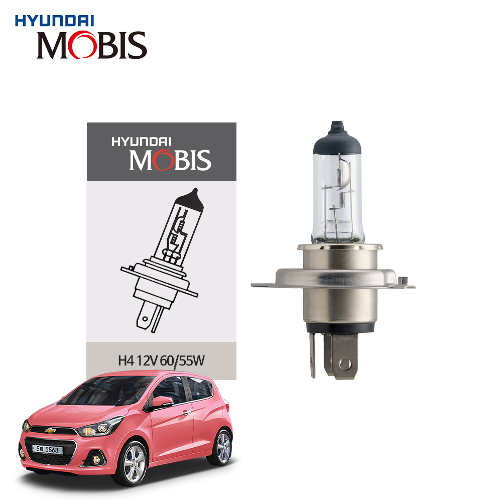 현대모비스 H4 지엠 쉐보레 스파크(11~15년), 더넥스트 스파크(일반형)(15~18년), 마티즈 할로겐 12V 60/55W 할로겐 순정형 자동차 전조등 전구 12V 60/55W