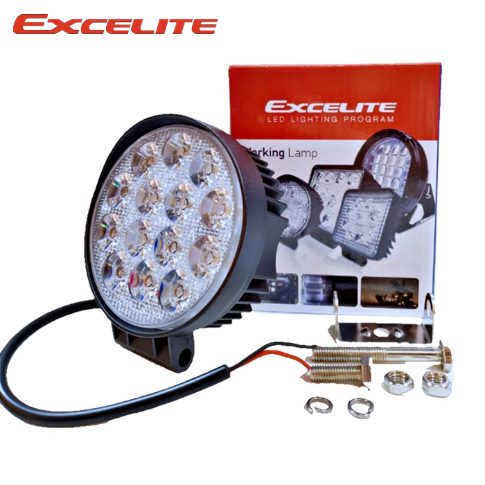 엑셀라이트 LED 써치라이트 27W 작업등 IP67 방수등급 화물차 트렉터 특수차량 중장비 차폭등 전구 대로등 써치등 지게차 작업차