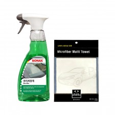 소낙스 유리 세정제 500ml+블랙다이아몬드 다목적 세무융 흰색 증정 / 유리 얼룩 제거제