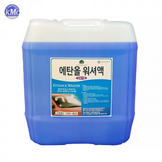 케이엠씨 천연 식물성 사계절 차량용 에탄올 워셔액 대용량 18L 말통 블루